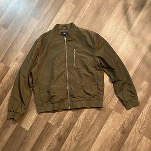 H&M Mens bomber jacket- XL- olive green
